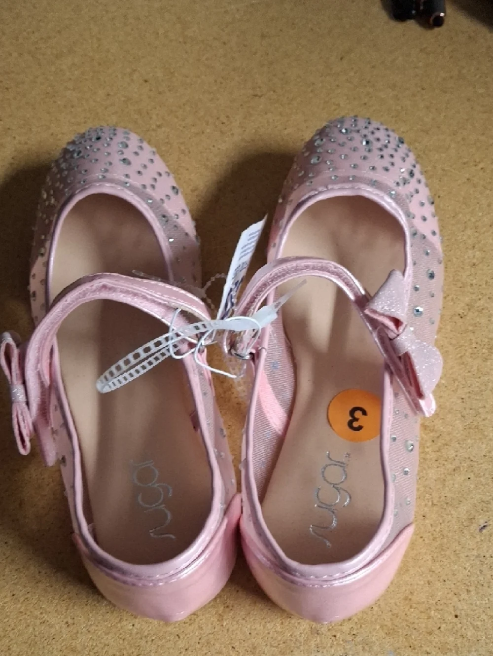 Sugar Pink Rhinestone Bow Mary Jane Dress Shoes